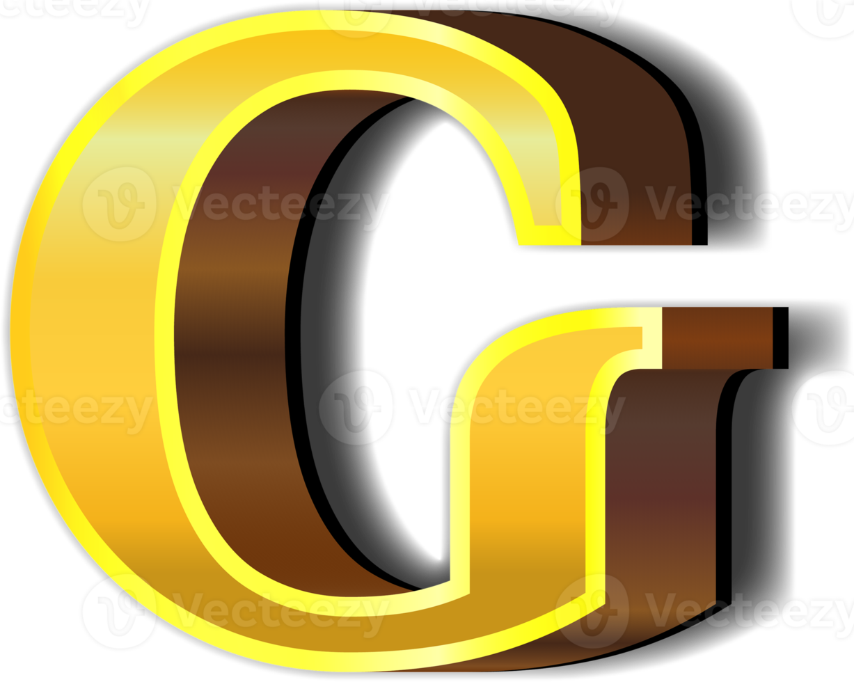 Shiny gold alphabet letters png