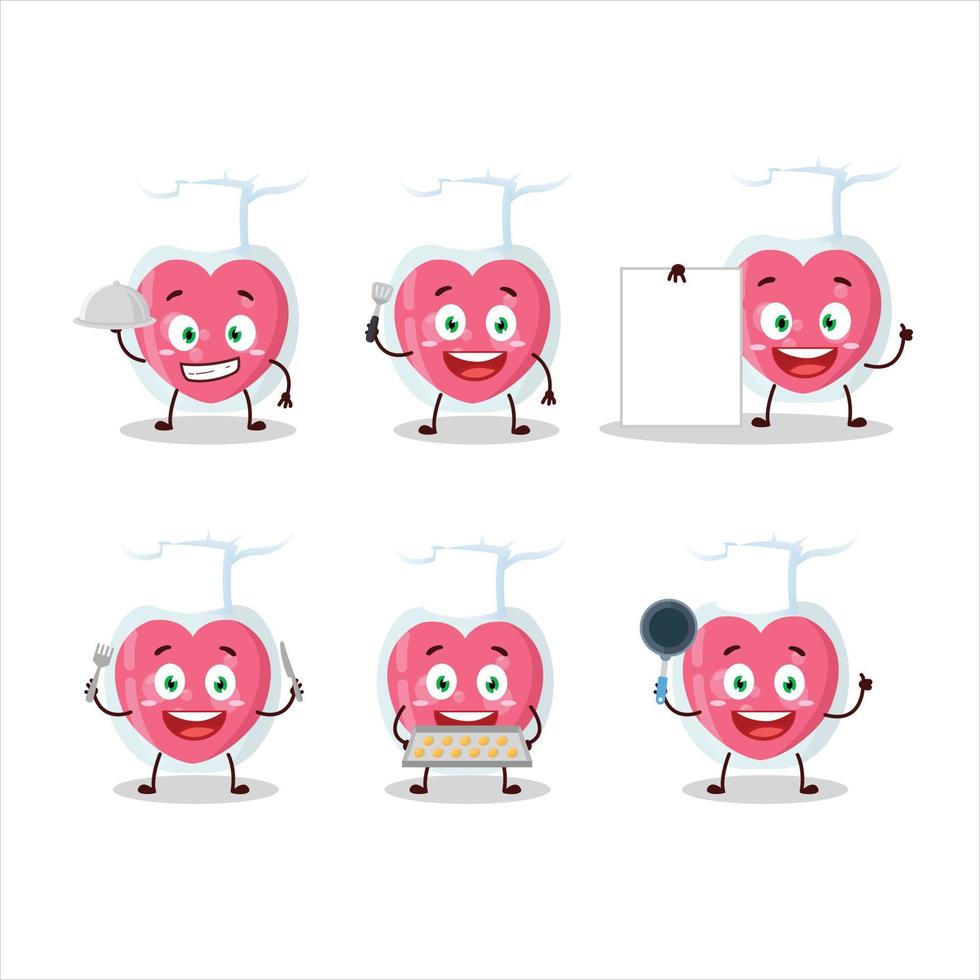 Cartoon character of love potion with various chef emoticons vector