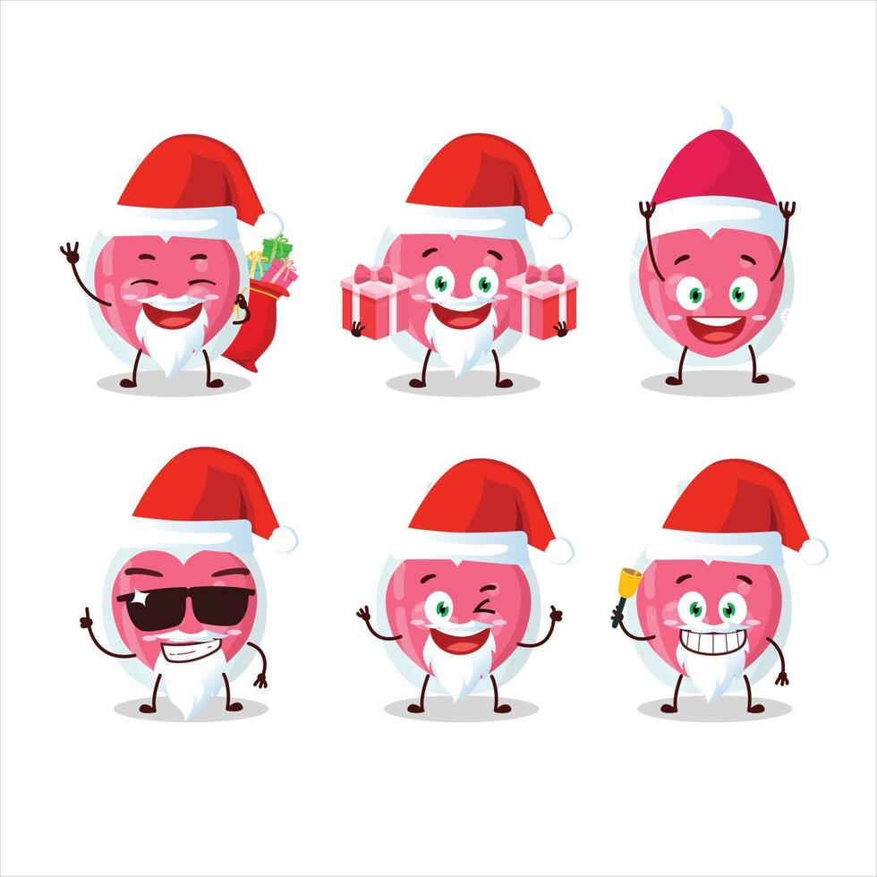 Papa Noel claus emoticones con amor poción dibujos animados personaje vector
