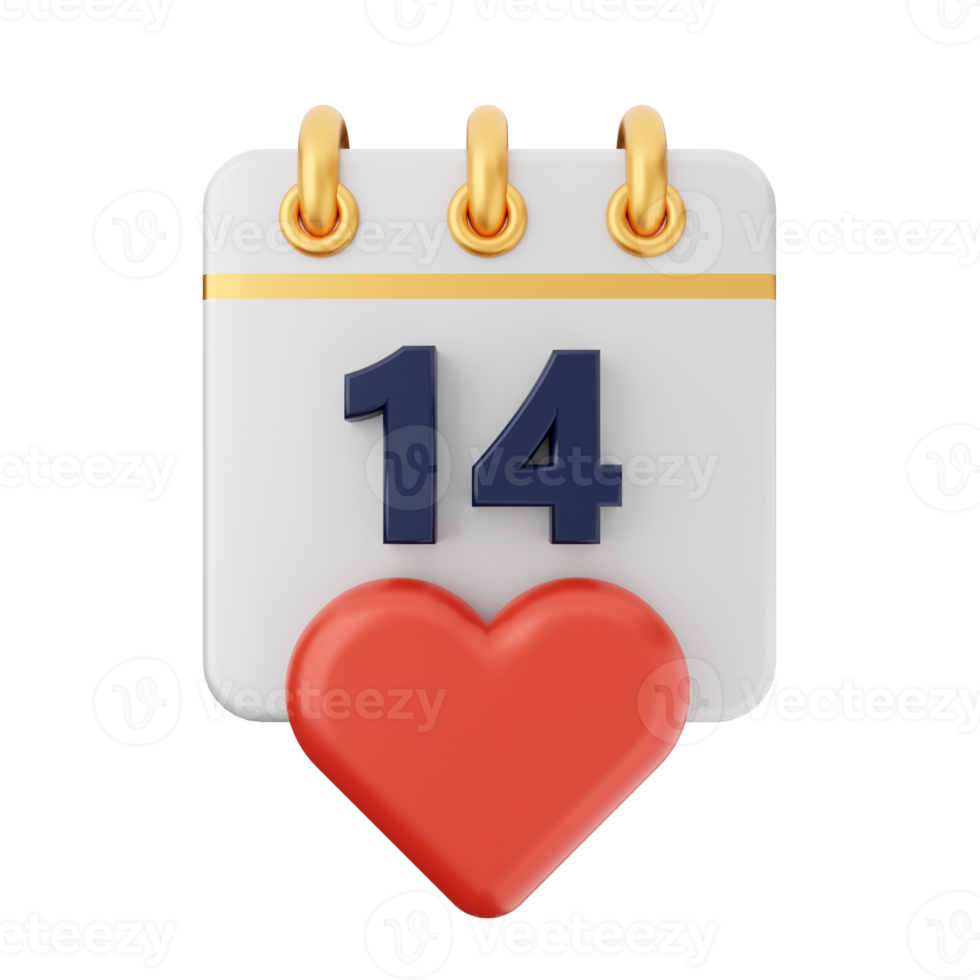 3d valentines day icon illustration love heart render png