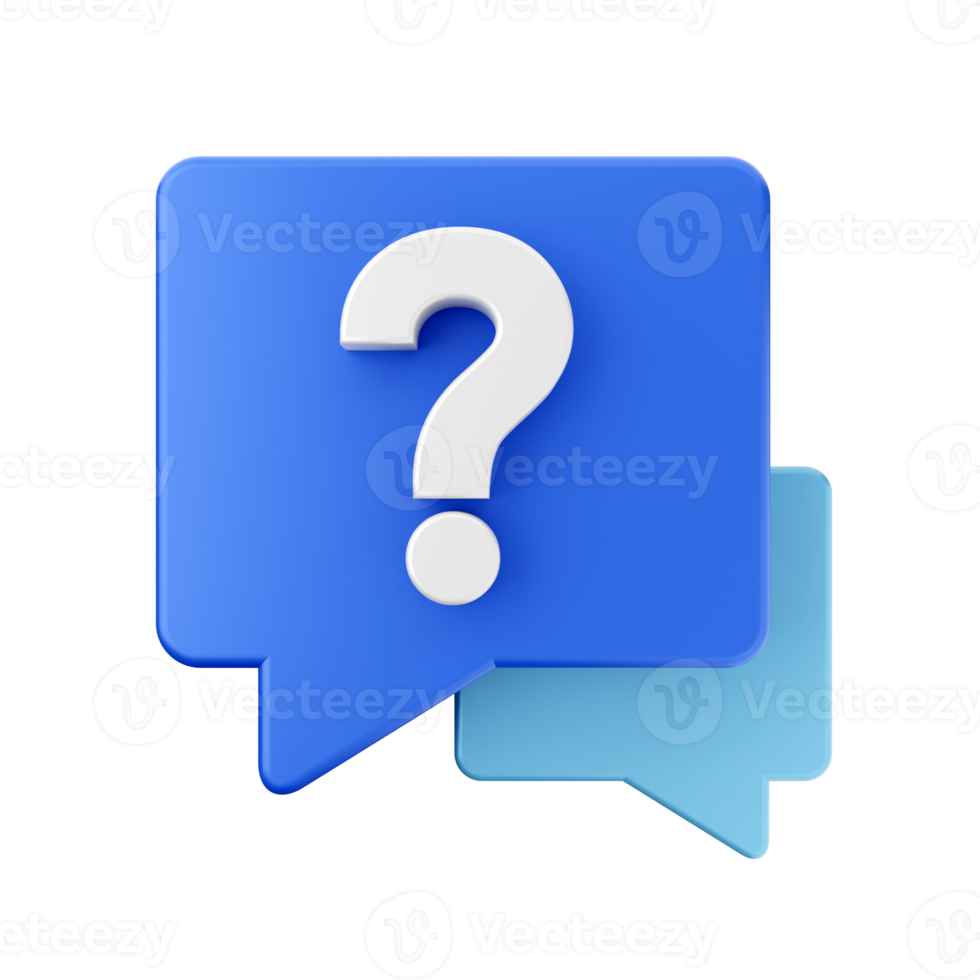 3d frequently asked questions icon illustration render png