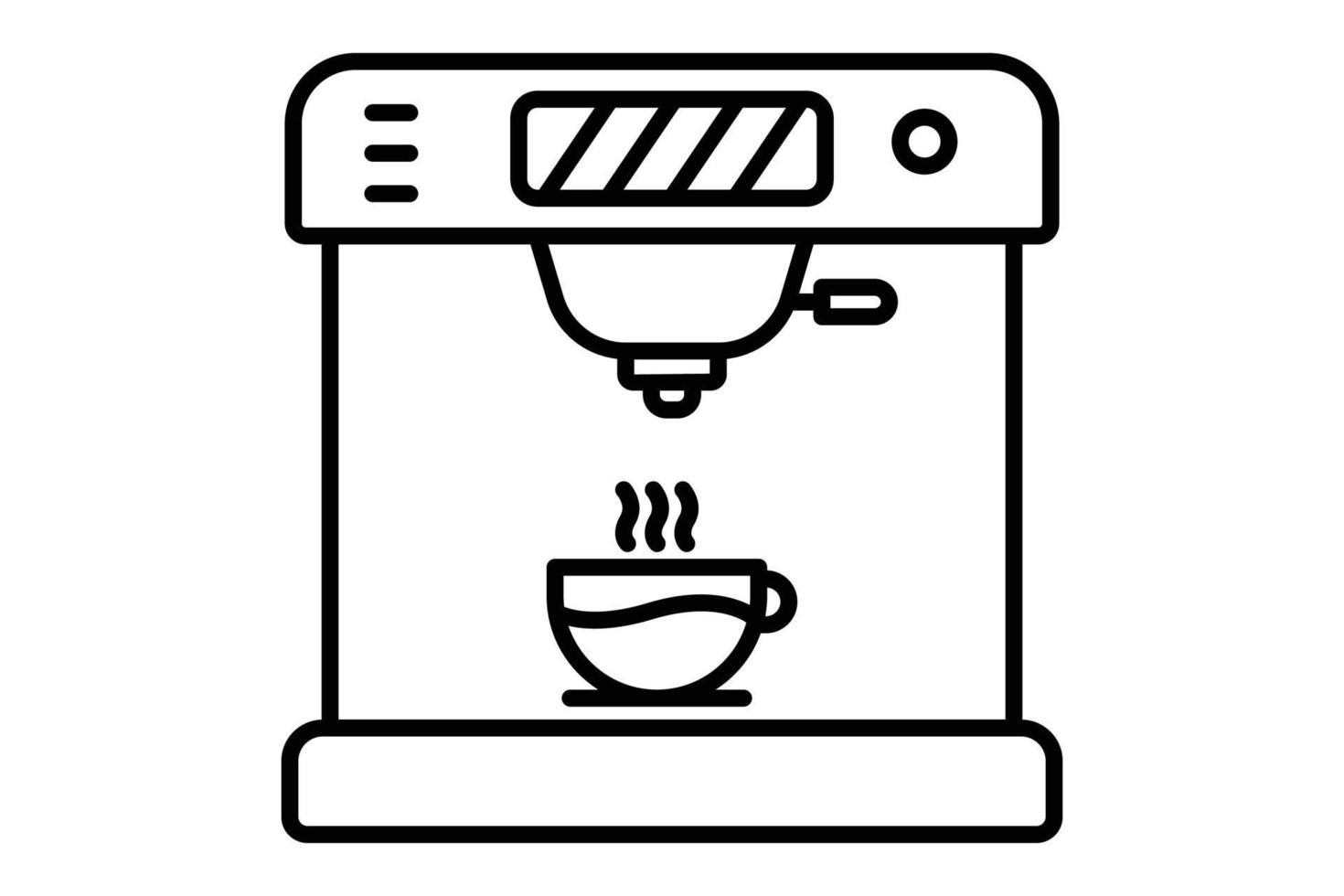 Coffee machine icon illustration. icon related to coffee element, Coffee machine and coffee cup. Line icon style. Simple vector design editable