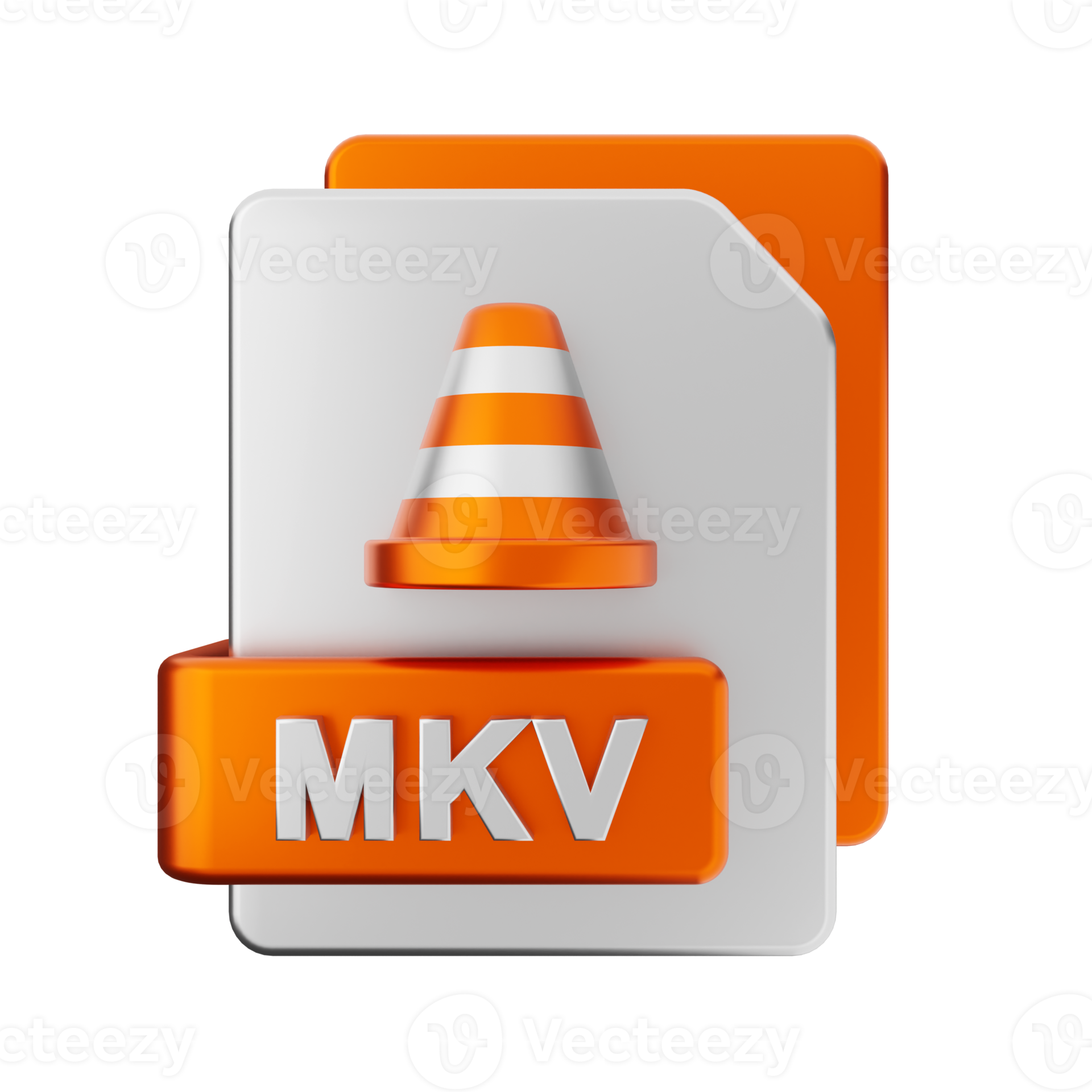 3d mkv file icon illustration 22352405 PNG