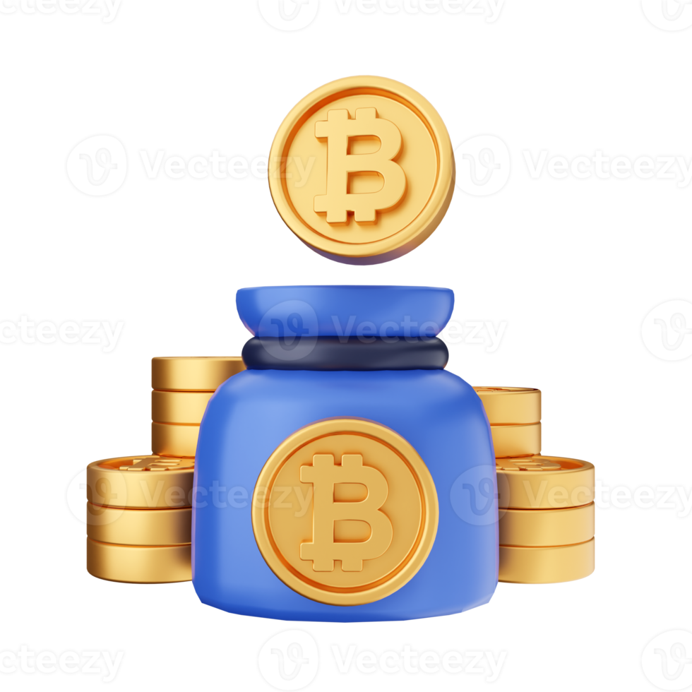 3d bitcoin cryptocurrency icon illustration png