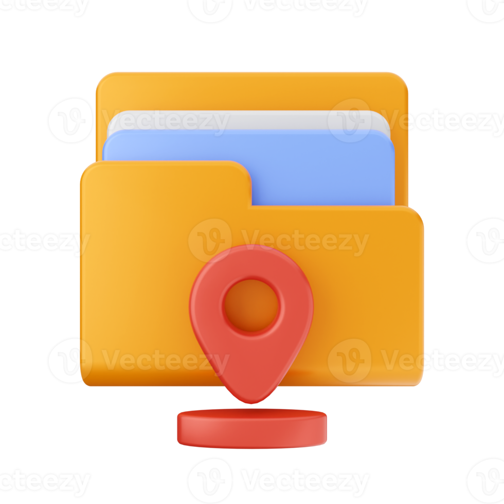 3d folder file icon illustration png