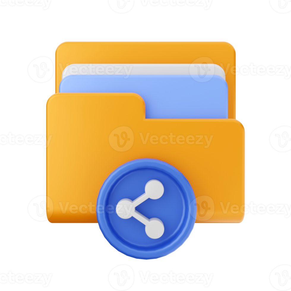 3d folder file icon illustration png