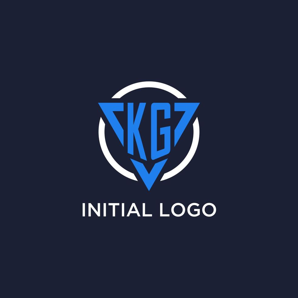 KG monogram logo with triangle shape and circle design elements vector