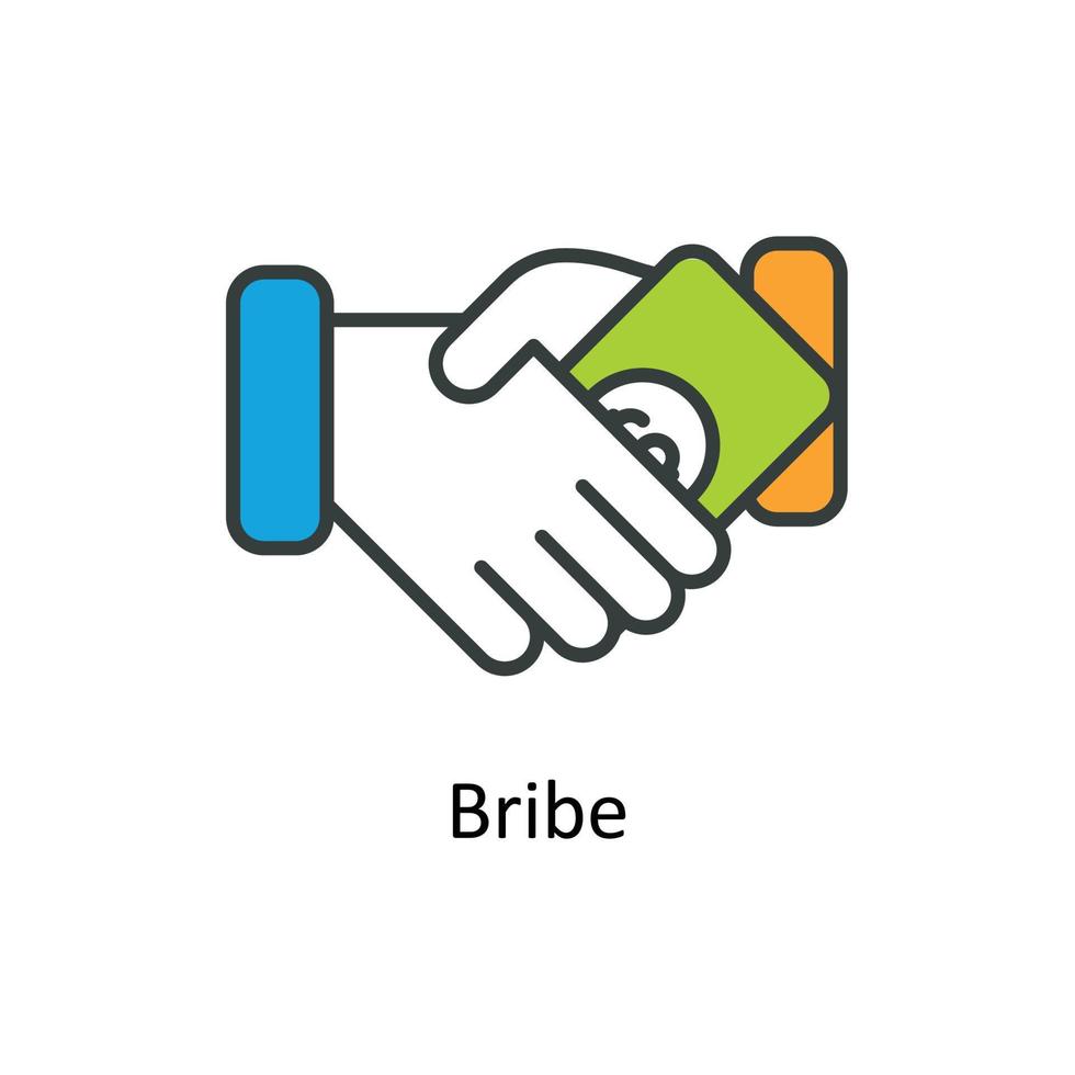 Bribe Vector Fill outline Icons. Simple stock illustration stock