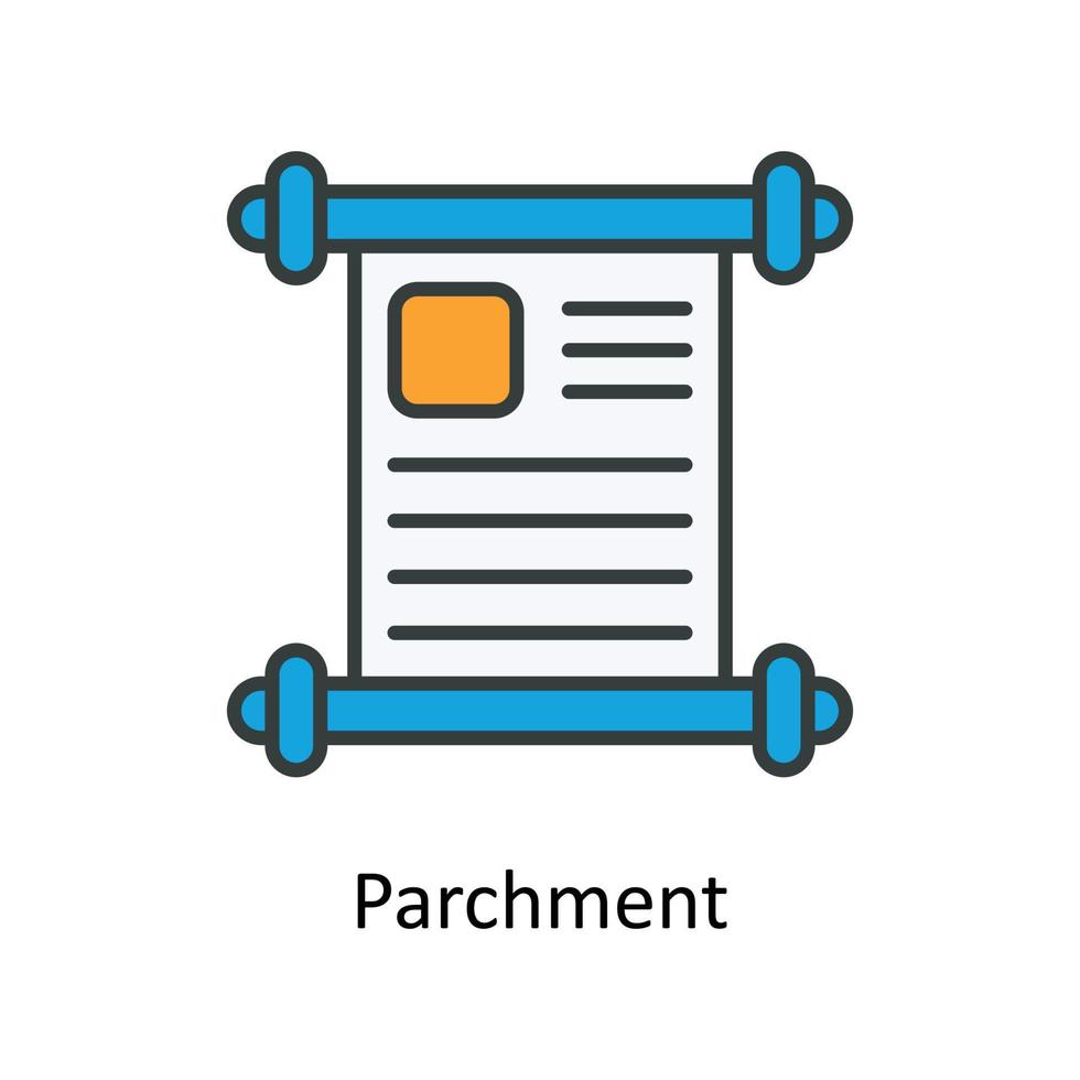 Parchment Vector Fill outline Icons. Simple stock illustration stock