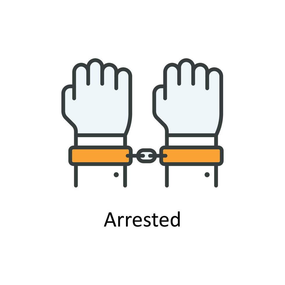 Arrested Vector Fill outline Icons. Simple stock illustration stock