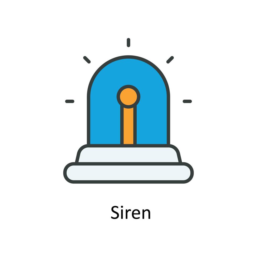 Siren Vector Fill outline Icons. Simple stock illustration stock