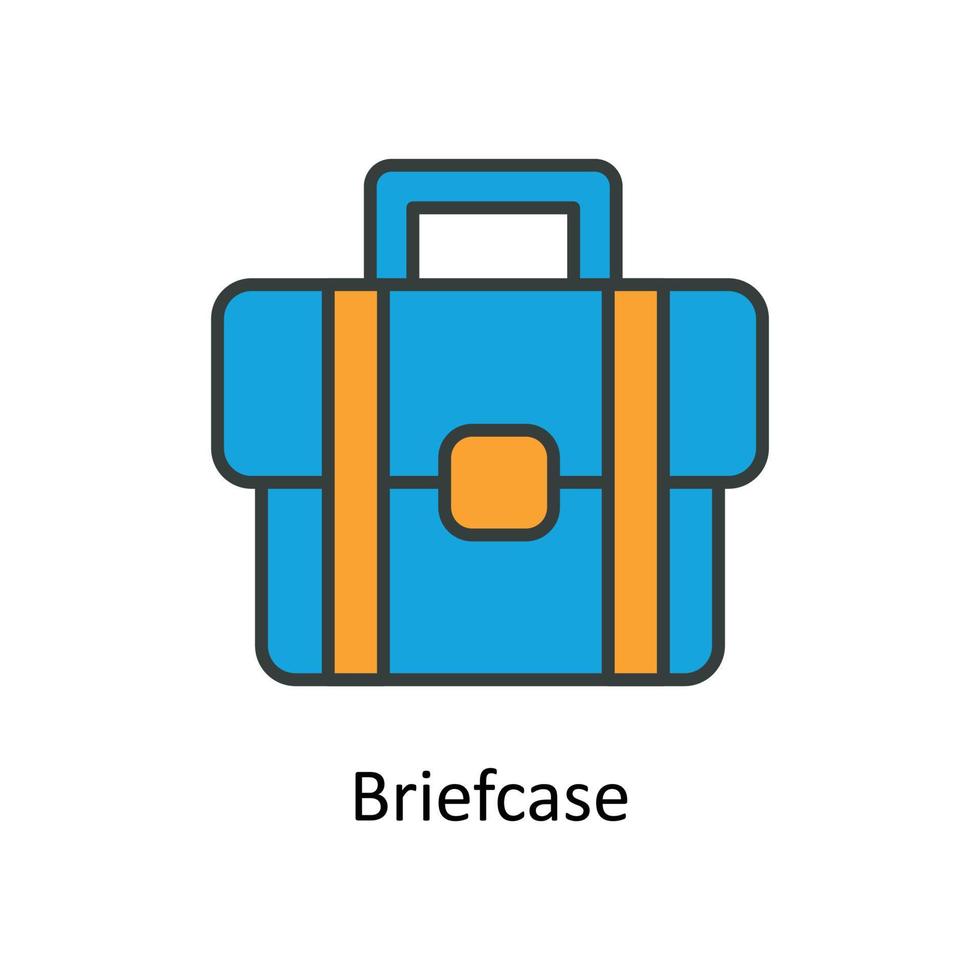 Briefcase Vector Fill outline Icons. Simple stock illustration stock