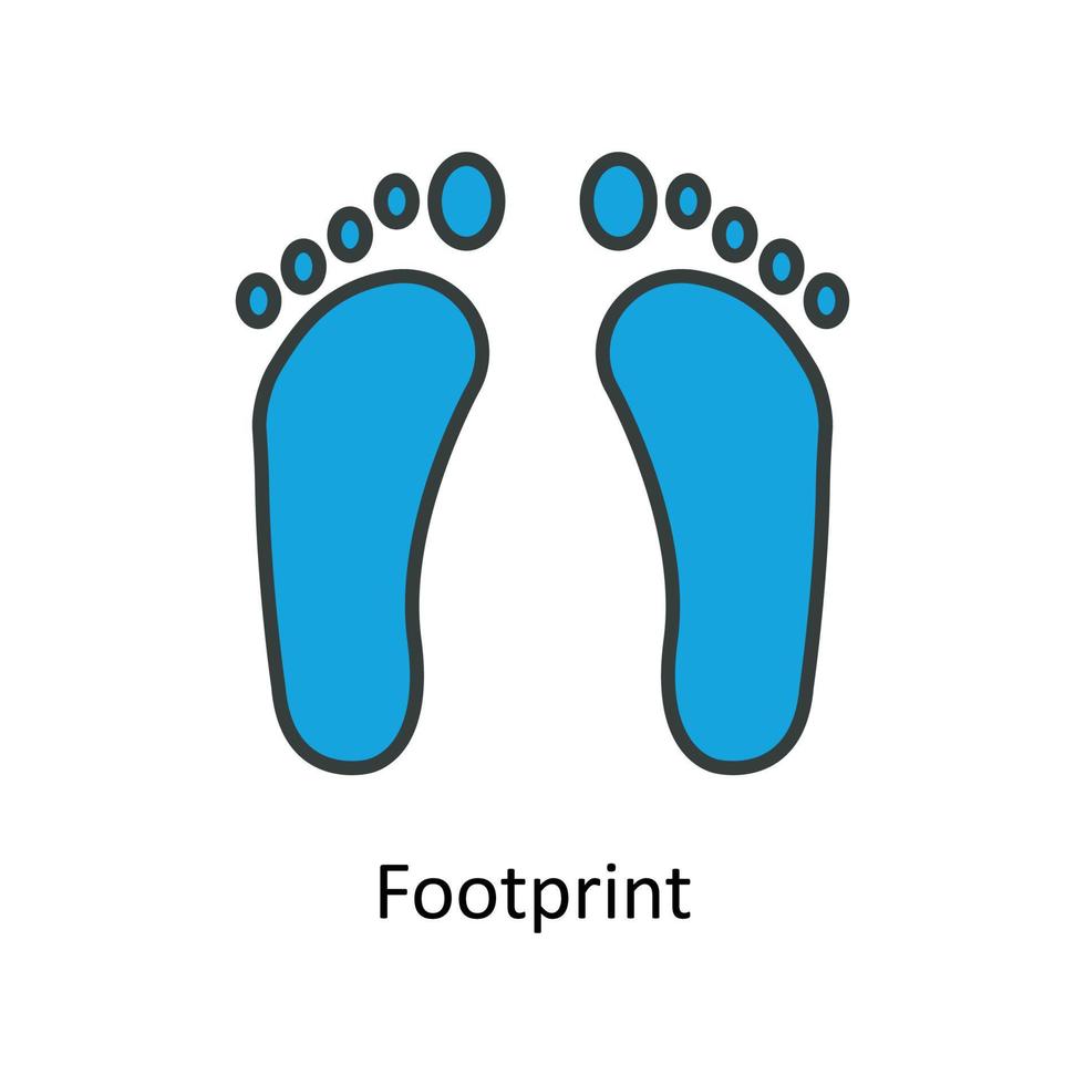 Footprint  Vector Fill outline Icons. Simple stock illustration stock