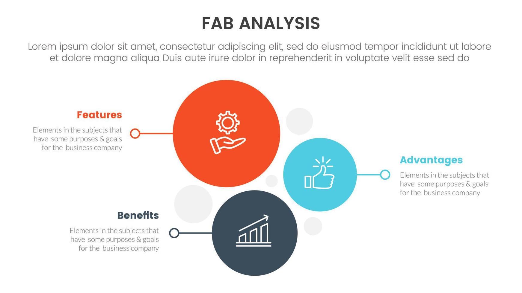 fabuloso negocio modelo ventas márketing marco de referencia infografía 3 punto etapa modelo con vertical circulo dirección concepto para diapositiva presentación vector