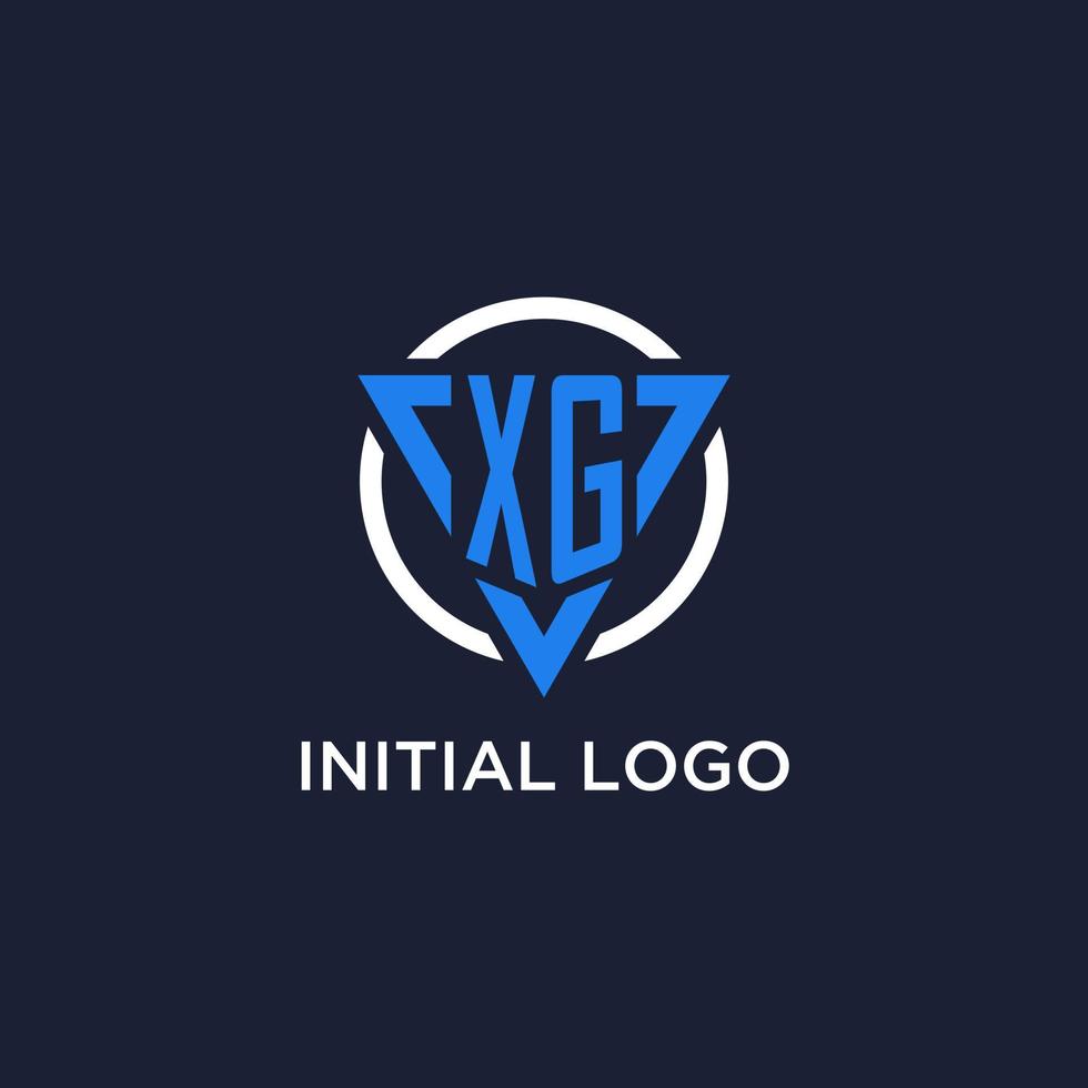 XG monogram logo with triangle shape and circle design elements vector