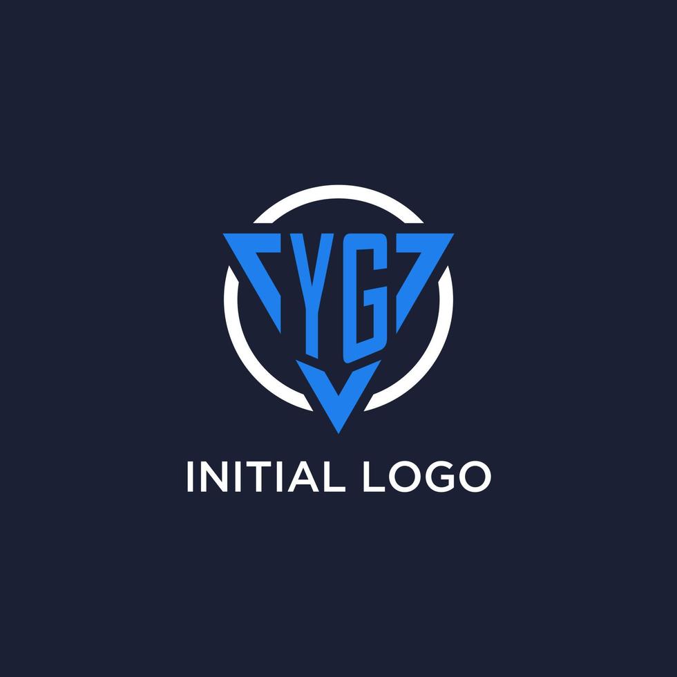 YG monogram logo with triangle shape and circle design elements vector