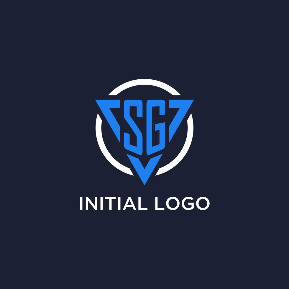 sg monograma logo con triángulo forma y circulo diseño elementos vector