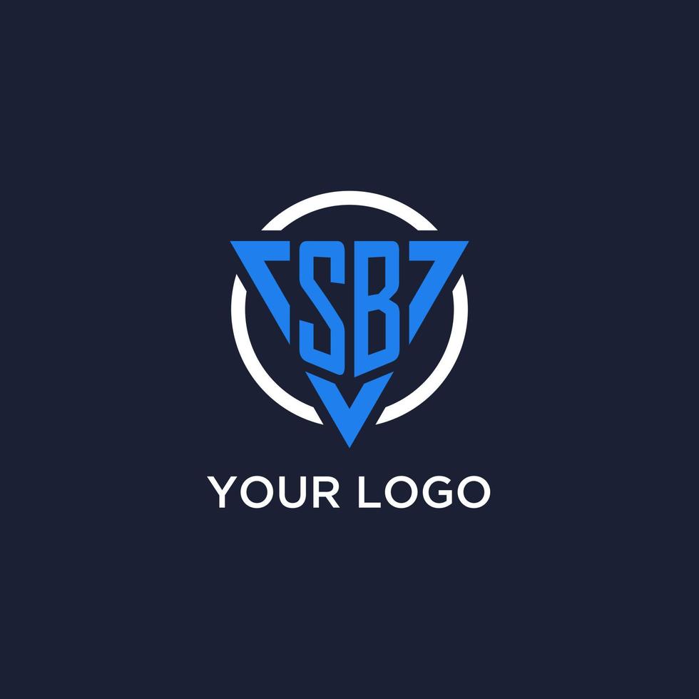 SB monogram logo with triangle shape and circle design elements vector