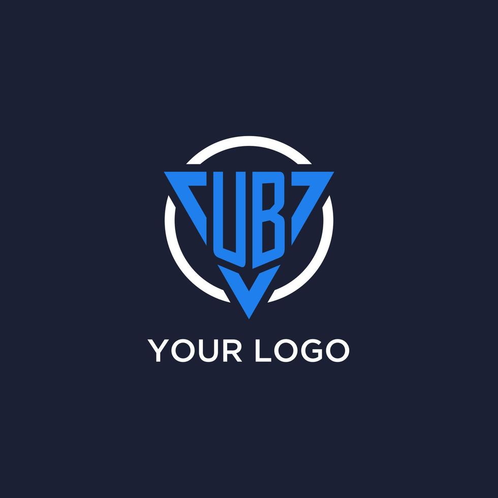UB monogram logo with triangle shape and circle design elements vector