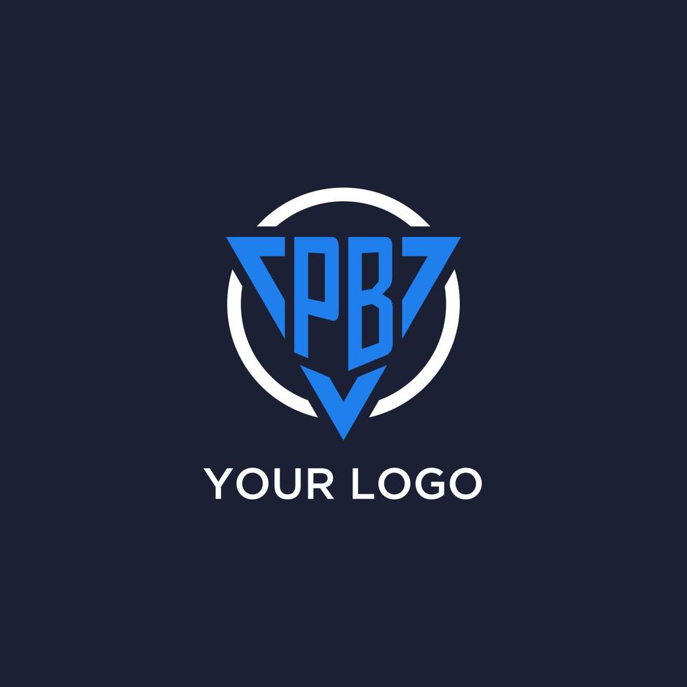 pb monograma logo con triángulo forma y circulo diseño elementos vector