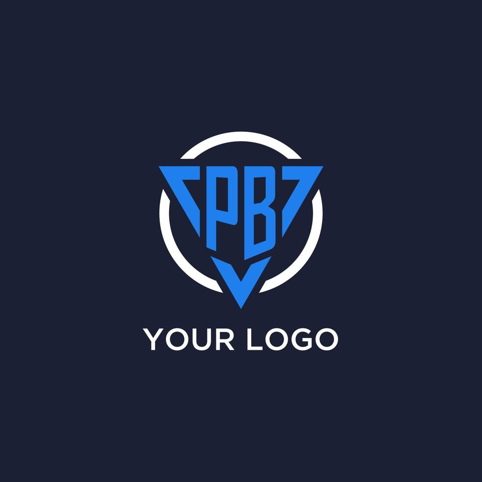PB monogram logo with triangle shape and circle design elements vector