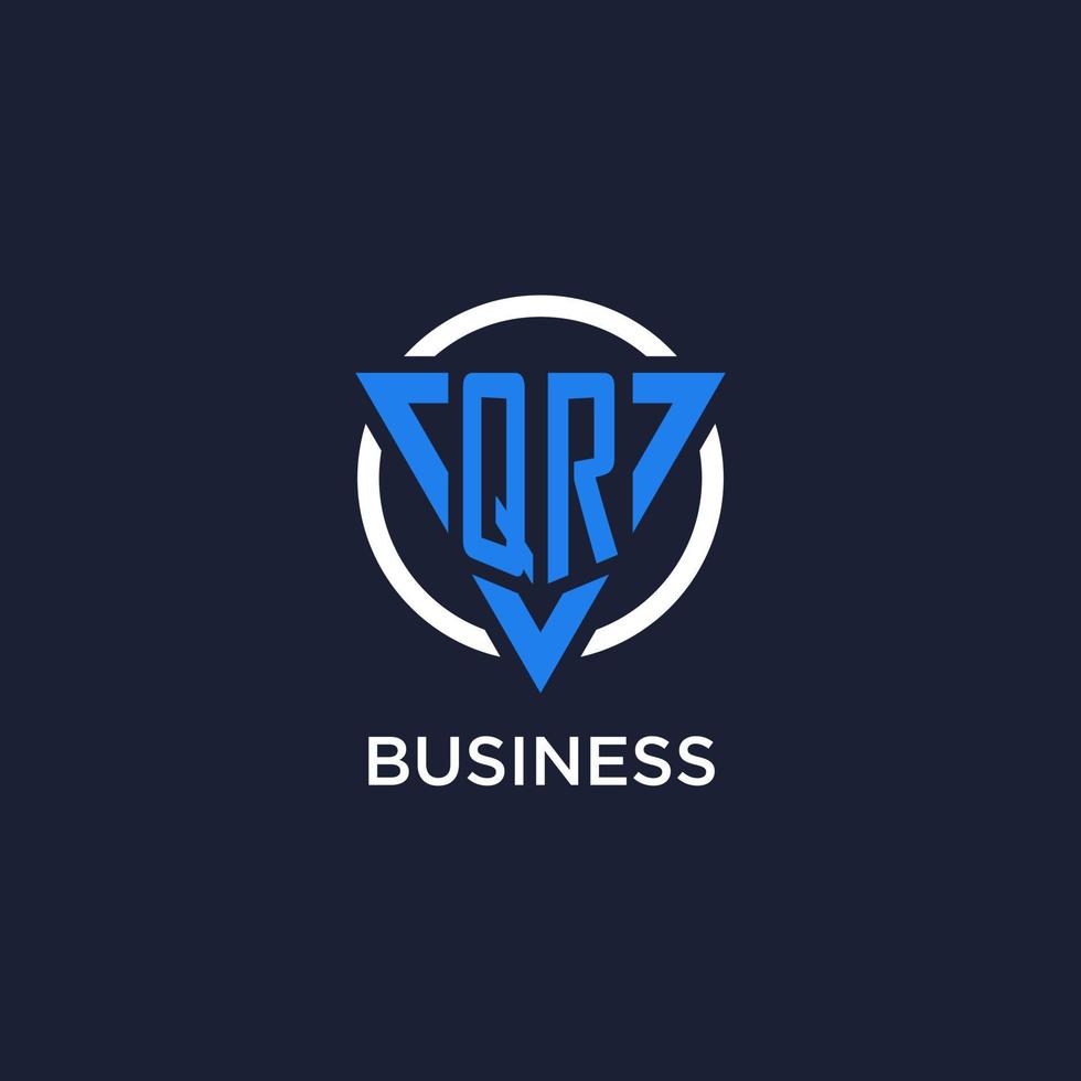 qr monograma logo con triángulo forma y circulo diseño elementos vector