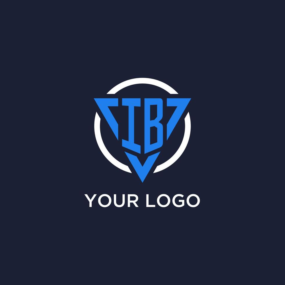 ib monograma logo con triángulo forma y circulo diseño elementos vector