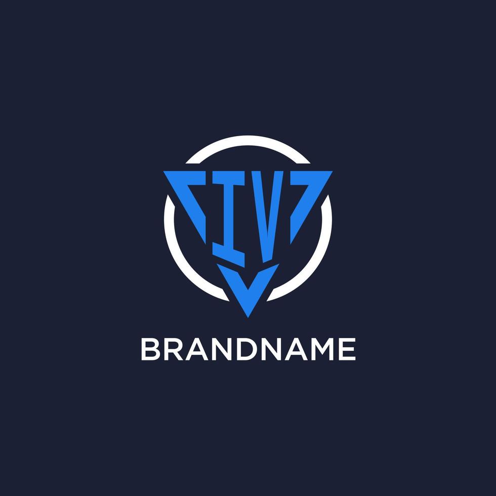 IV monogram logo with triangle shape and circle design elements vector