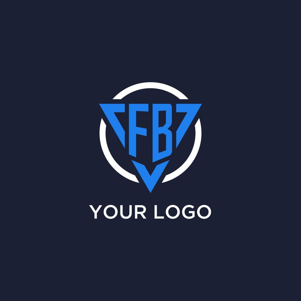 FB monogram logo with triangle shape and circle design elements vector