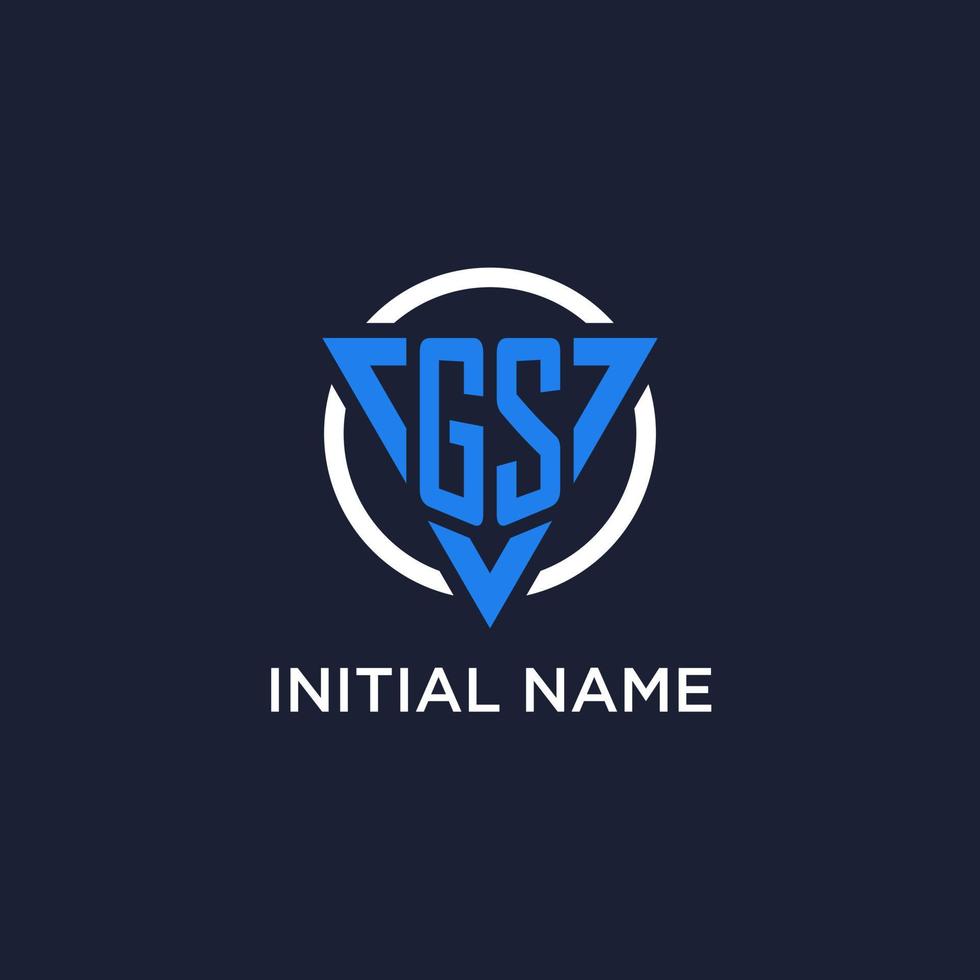 gs monograma logo con triángulo forma y circulo diseño elementos vector