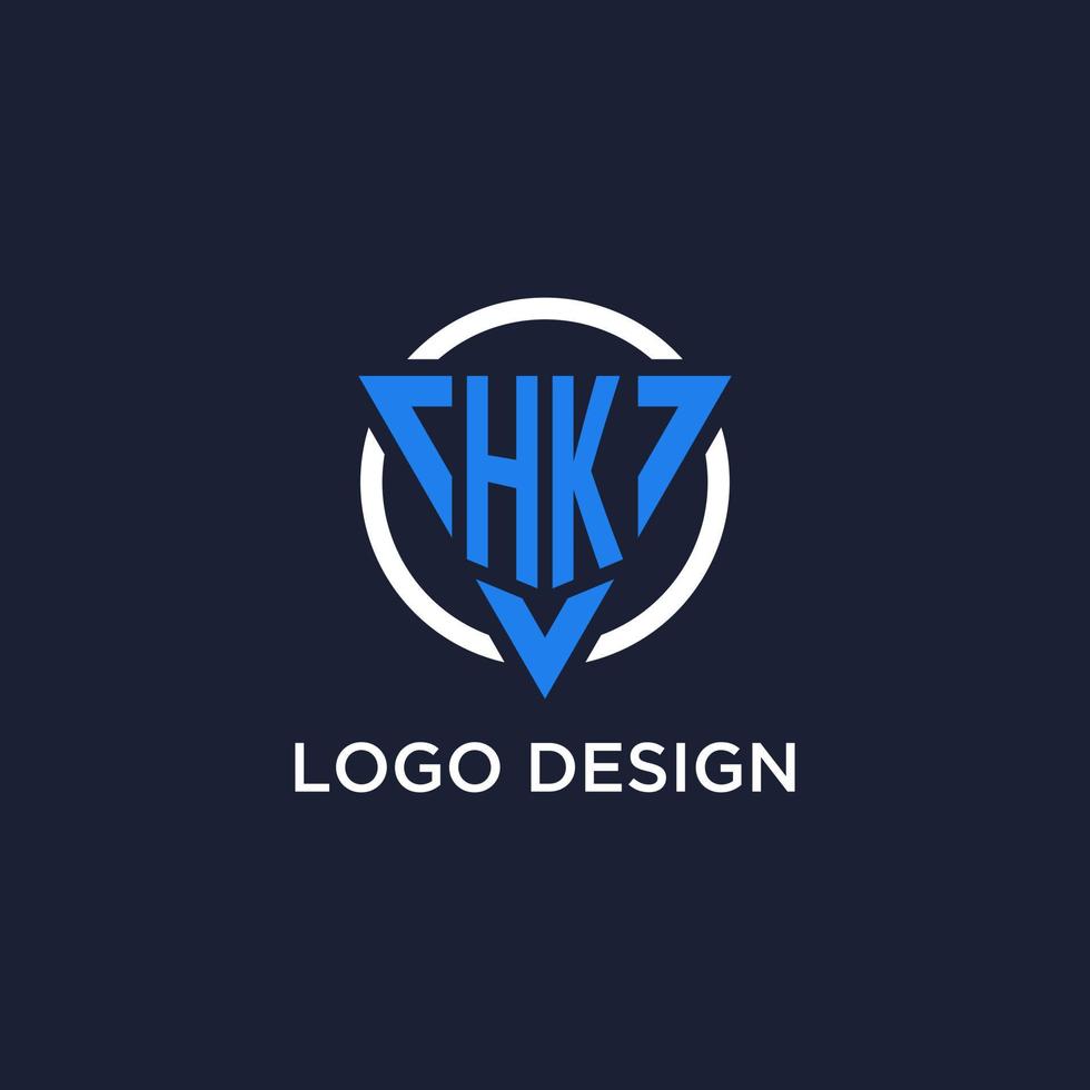 hk monograma logo con triángulo forma y circulo diseño elementos vector