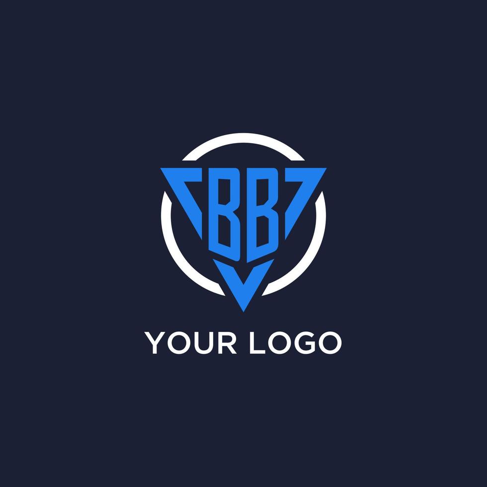 BB monogram logo with triangle shape and circle design elements vector