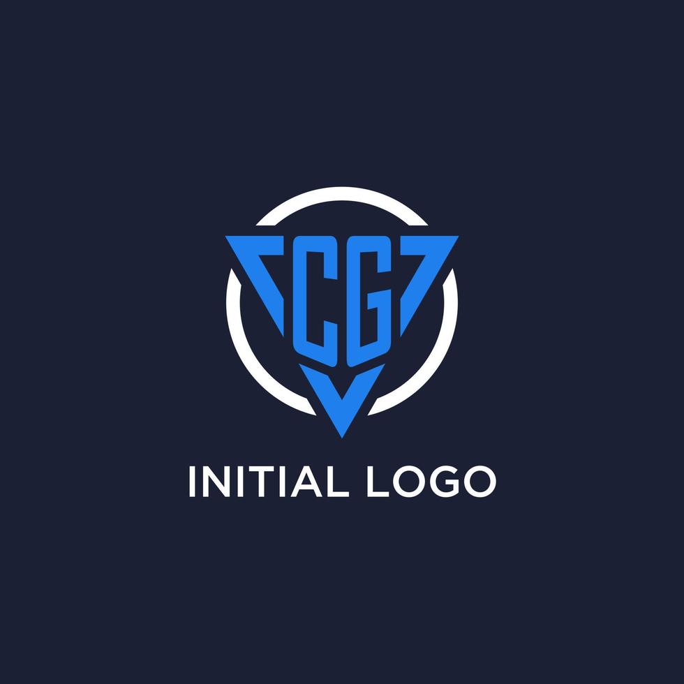 cg monograma logo con triángulo forma y circulo diseño elementos vector