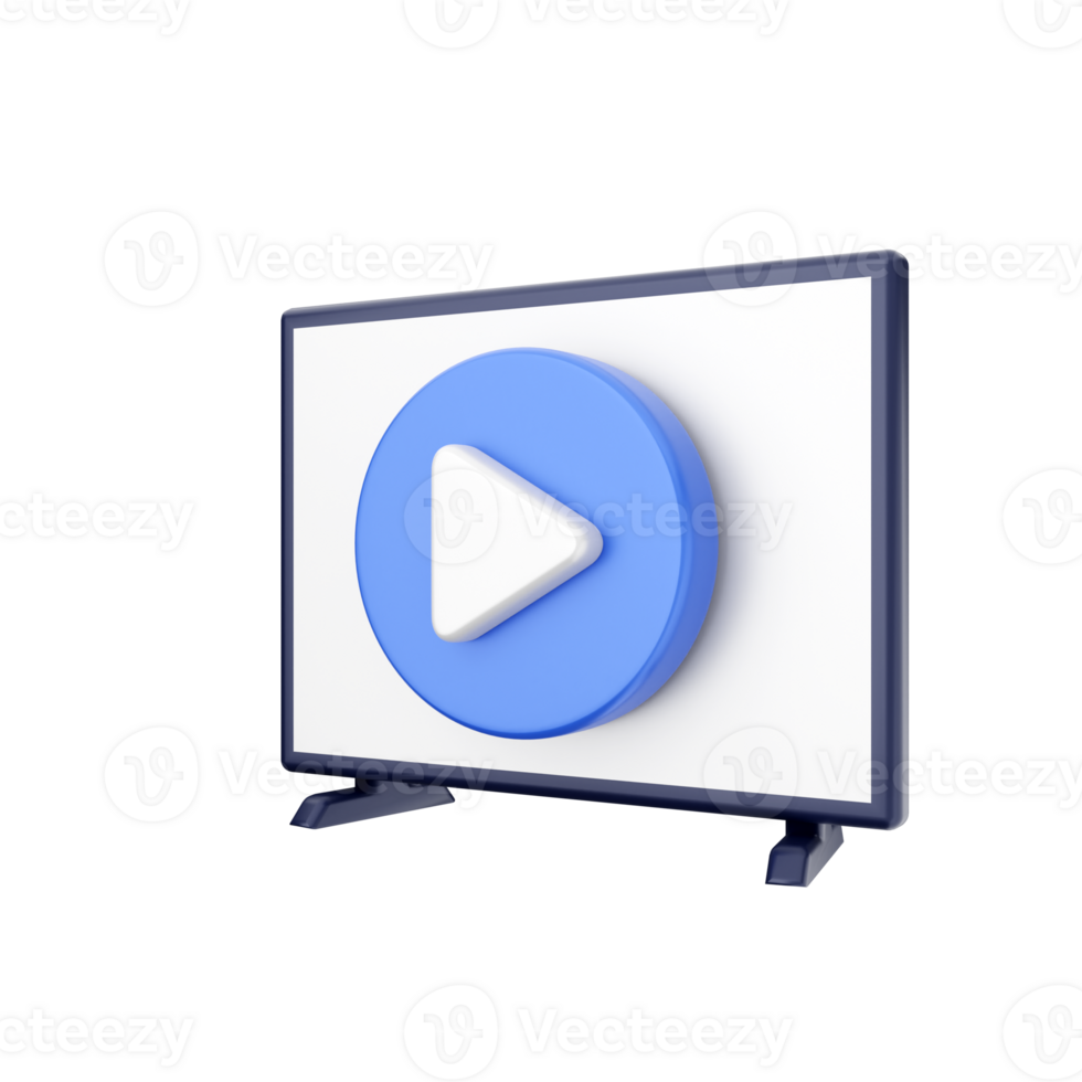 3d smart tv icon illustration png