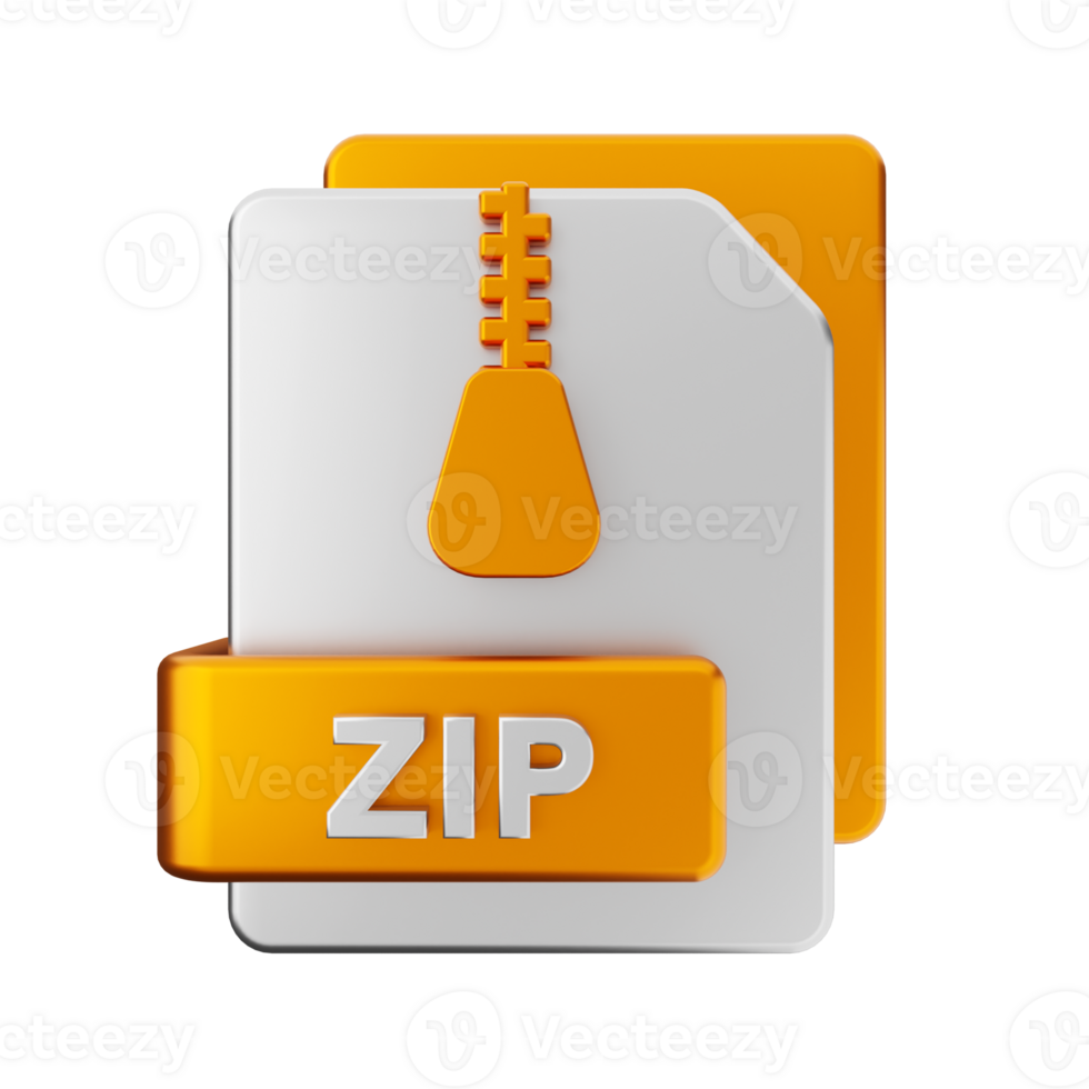 3d zip file icon illustration png