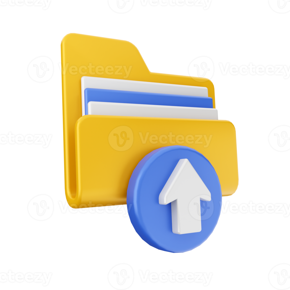 3d folder file icon illustration png