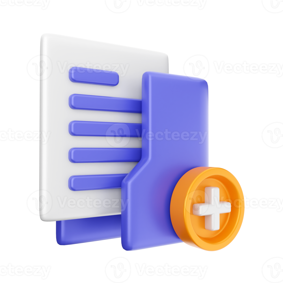 3d folder icon illustration png