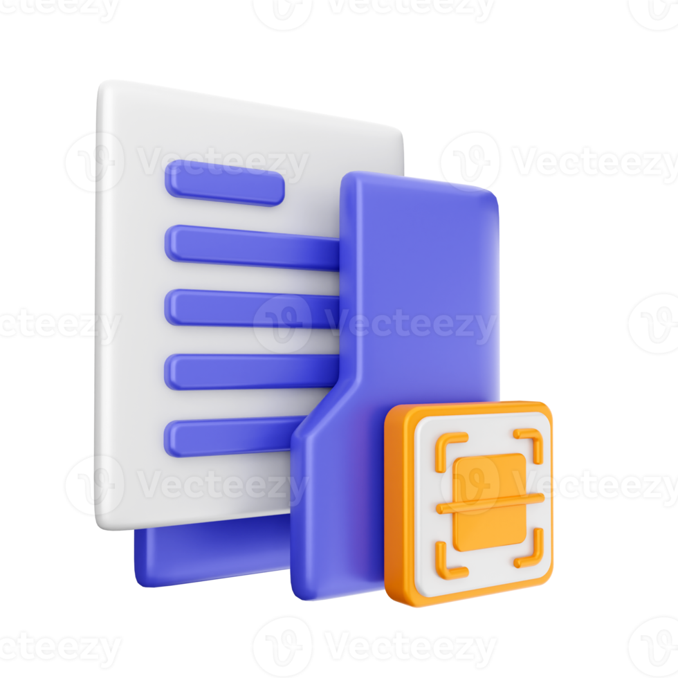 3d folder icon illustration png