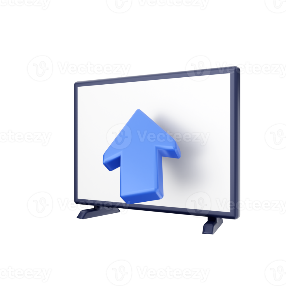 3d smart tv icon illustration png