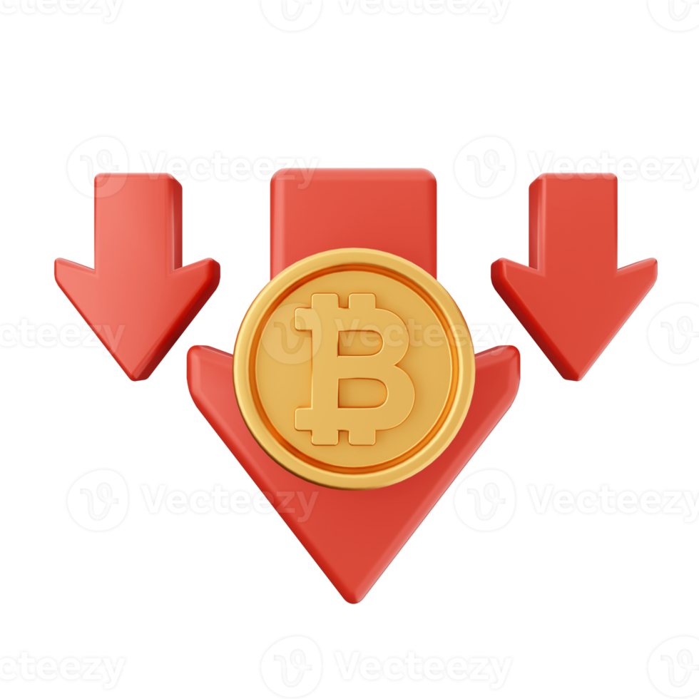 3d bitcoin criptomoneda icono ilustración png