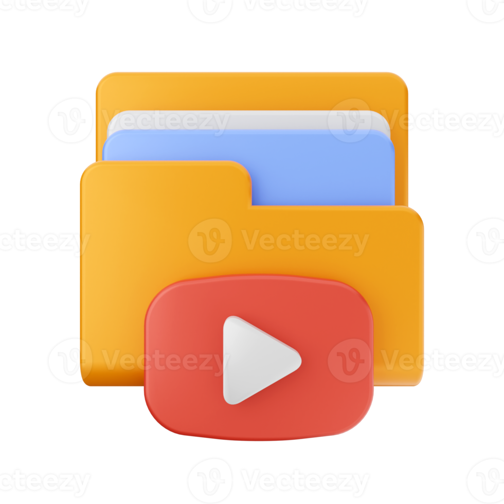 3d folder file icon illustration png