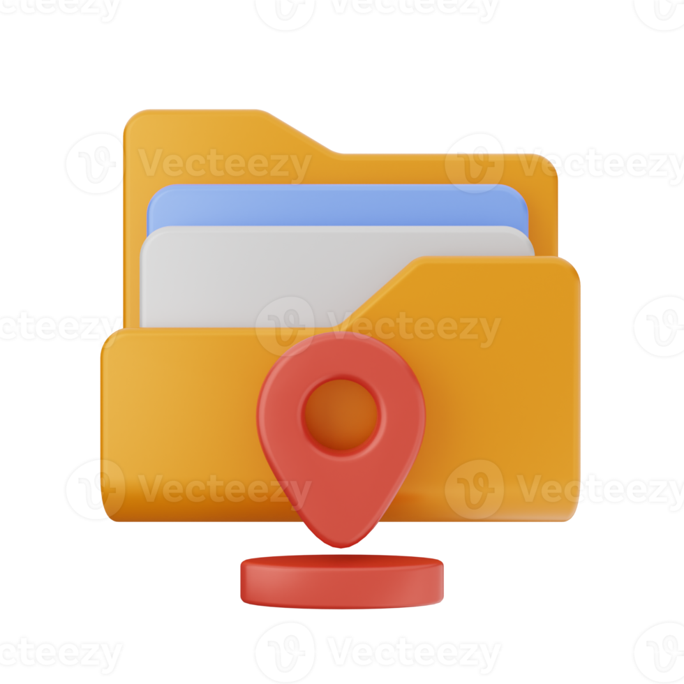 3d folder file icon illustration png