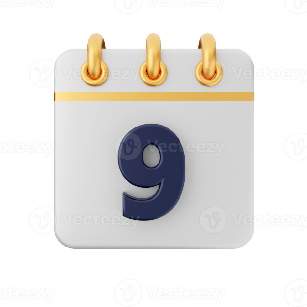 3d calendar icon illustration render png