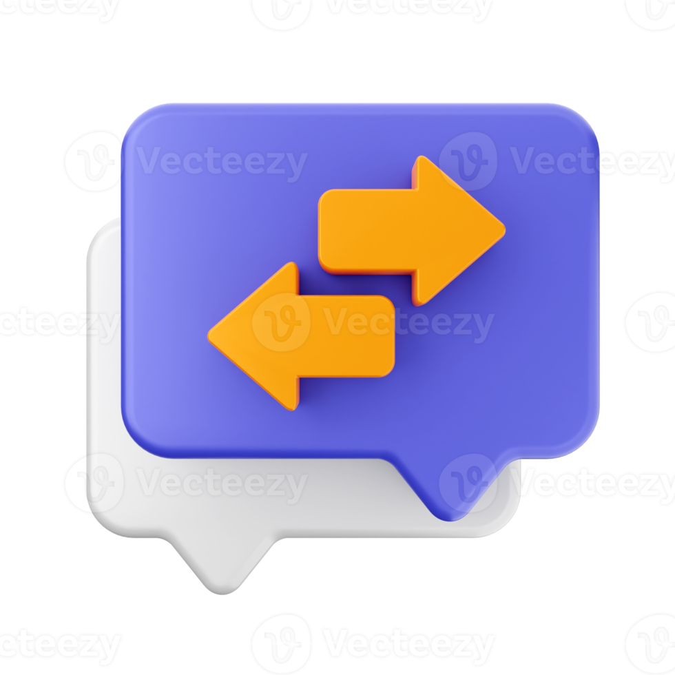 3d chat message notification icon png