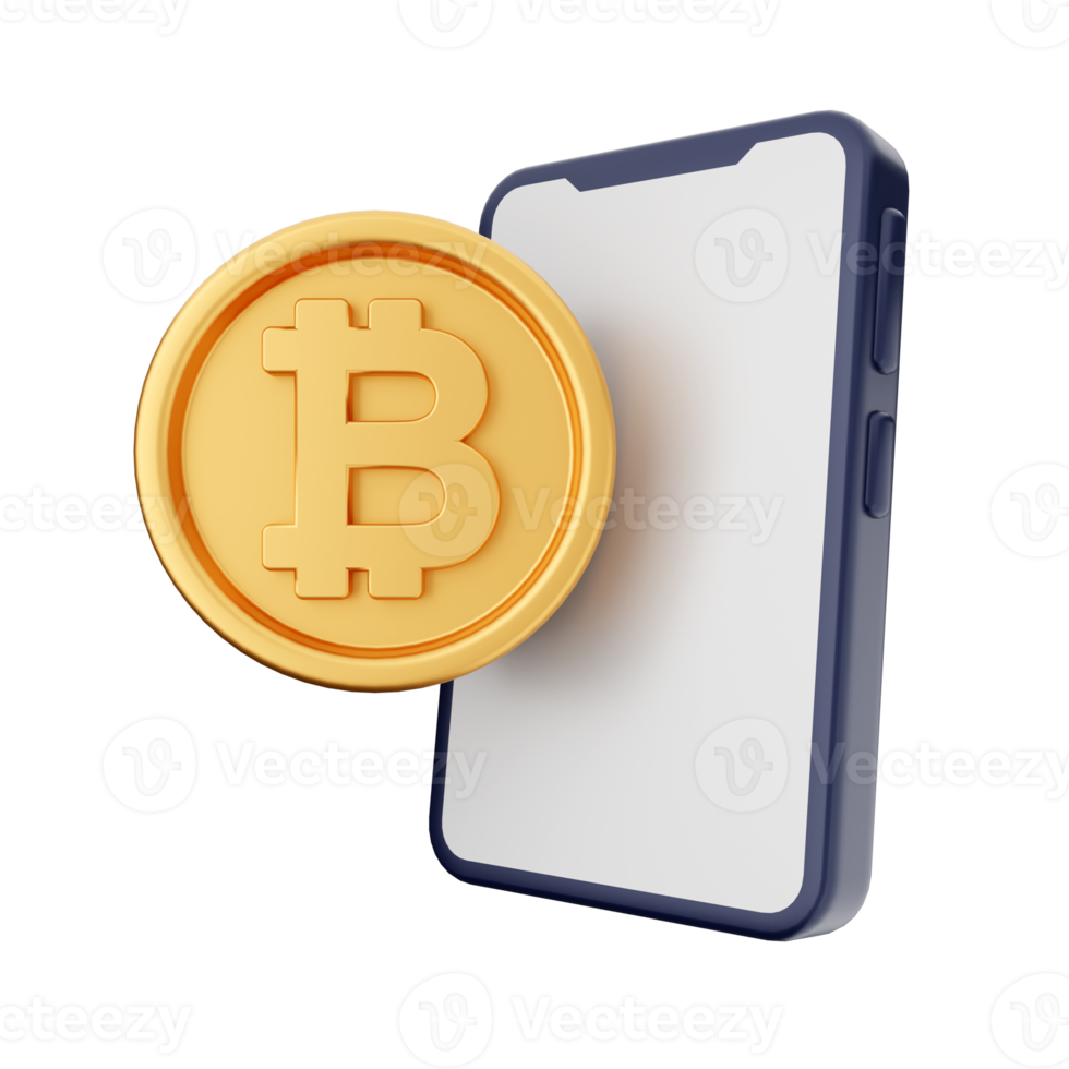 3d bitcoin cryptocurrency icon illustration png