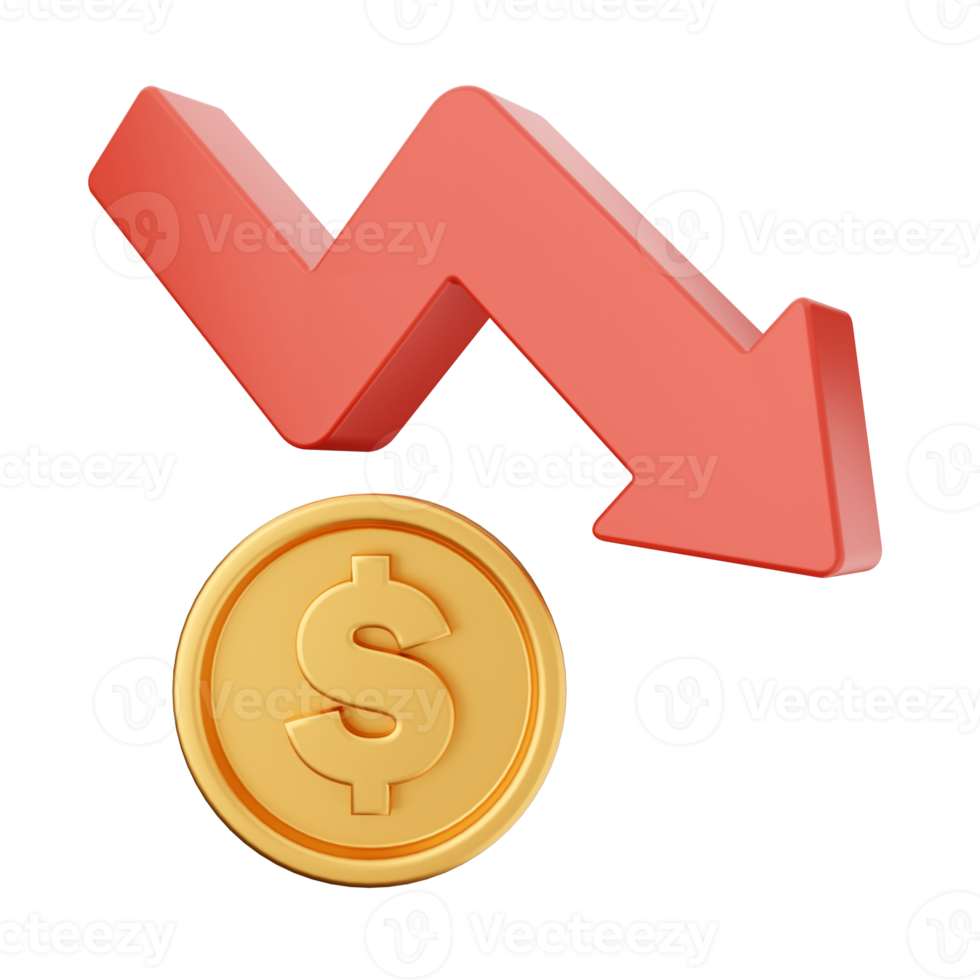 3d aumentar diminuir dinheiro financeiro e o negócio png