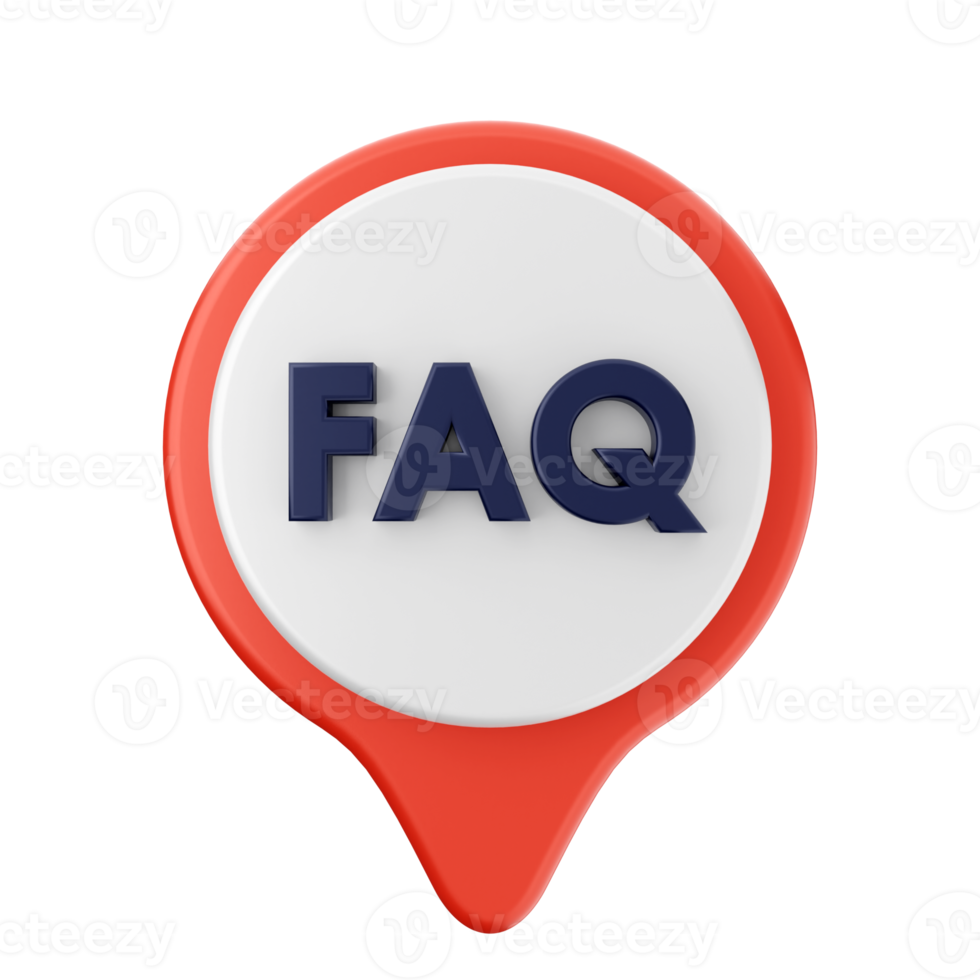 3d frequently asked questions icon illustration render png