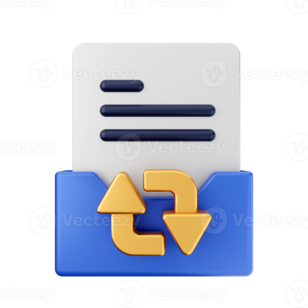 3d folder icon illustration render png