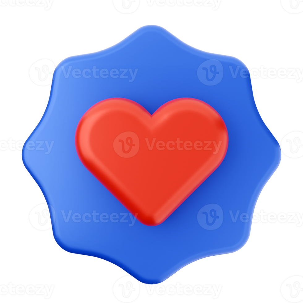 3d valentines day icon illustration love heart render png