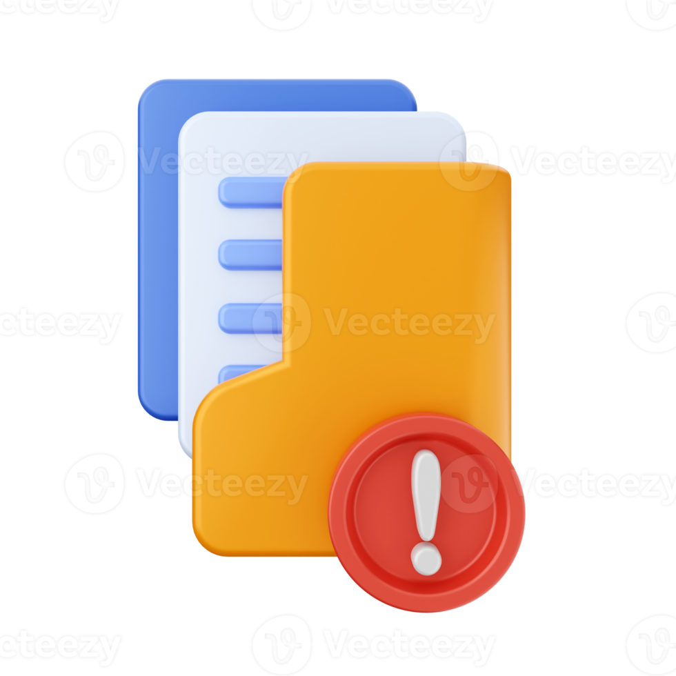 3d file folder report icon illustration png